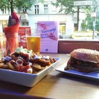 Barbeque burger + poutine deluxe at Neue Republik Reger in Berlin