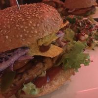 Tempting tempeh burger  at Neue Republik Reger in Berlin