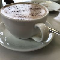 Vegan chai latte made with almond milk  at Infusion Cafe in Exmouth