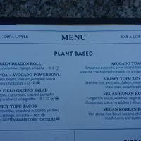 The new plant based section of the menu. at Earls Kitchen + Bar - Mainland in Vancouver
