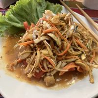 Banana blossom salad. So tasty   at May Kaidee in Bangkok