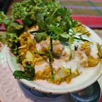 How Mokk (mixed veg in a red curry, coconut milk), 100 Baht at May Kaidee in Bangkok