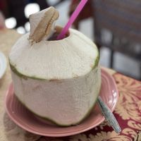 Fresh coconut - May Kaidee, Bangkok  at May Kaidee in Bangkok