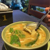 Tom yam soup  at May Kaidee in Bangkok
