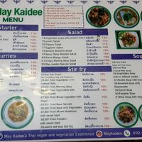 Menu 1/2 at May Kaidee in Bangkok