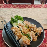 Fresh spring rolls at May Kaidee in Bangkok