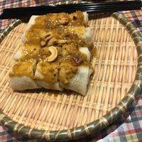 Veggie rolls with peanut sauce  at May Kaidee in Bangkok