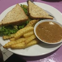 ‘Fish’ Blt sandwich at May Kaidee in Bangkok