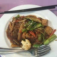 Shitake noodles at May Kaidee in Bangkok