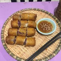 Fried spring rolls at May Kaidee in Bangkok