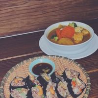 Nori rolls and curry at May Kaidee in Bangkok