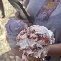Lavender and New York cheesecake ice cream  at Caffe Lasta in Mostar