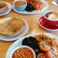 Vegan Breakfast without the veg. sausages. at Glen Rowan cafe in Invermoriston