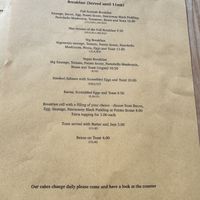 Menu  at Glen Rowan cafe in Invermoriston