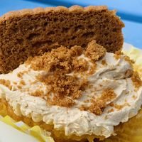 Vegan biscoff cupcake at Glen Rowan cafe in Invermoriston