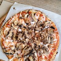 The mushroom option at Pizza Locale in Alacati