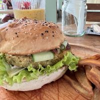 Chickpea burger  at Koha Surf Cafe & Lounge in Unawatuna
