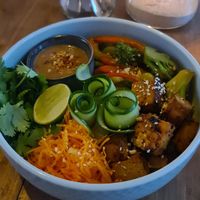 Peanut Satay Bowl with Tofu at Koha Surf Cafe & Lounge in Unawatuna