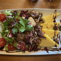 Polenta with porcini and radicchio.  at Lačni Kekec in Kranjska Gora