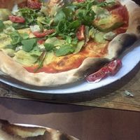 Blue cheese on a tomato of our pizza :( at La Villa in Sesimbra