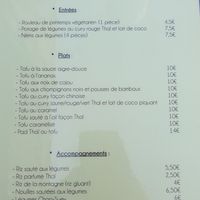 Francais carte végétalienne at Pattaya in La Rochelle