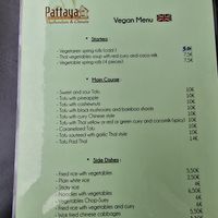 Vegan menu at Pattaya in La Rochelle