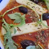 Pizza de quinoa at Curcuma Green Food in Burgos