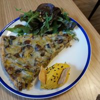 Quiche of leek and mushroom at Curcuma Green Food in Burgos