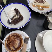 Brownie made from black beans and raw carrot cake at Curcuma Green Food in Burgos