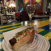 Vegan hot dog   at Bar Favela in Helsinki