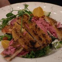 Beets with vego ch*cken at Mirells in Visby