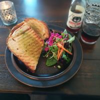 Grilled tofu sandwich with red pesto and other stuff I can't remember ? Quite yummy at Mirells in Visby