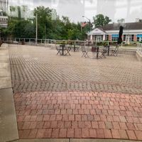 Exterior seating at Chipotle in Hudson