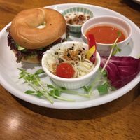 Hummus Bagel set at Storyhouse Cafe & Bar in Matsumoto