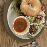 Avocado Hummus Bagel (lunch set)  at Storyhouse Cafe & Bar in Matsumoto