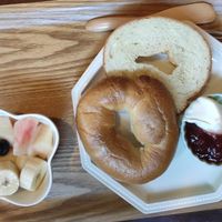 Breakfast bagel at Storyhouse Cafe & Bar in Matsumoto