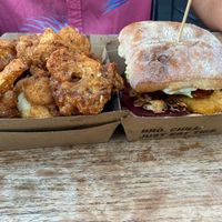 Cauliflower and slow clo burger at Bacon Brothers in Christchurch