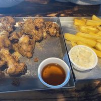 Cauliflower with maple syrup and fries with aioli   at Bacon Brothers in Christchurch