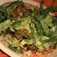 Salad with Soyfritas and lots of guacamole 🤤 at Chipotle in Easton