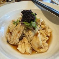 Love this tofu skin with mushroom as the topping   at Lín Hú SùShí - The Lakeside Veggie in Shanghai