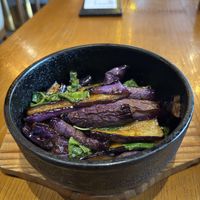 Eggplant with basil and chilii  at Lín Hú SùShí - The Lakeside Veggie in Shanghai