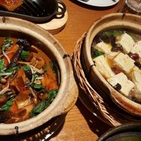 Stewed tofu with Sichuan spicy oil (炝烧豆腐) and Stewed tofu with mushrooms (菌皇炖豆腐). Both good but the latter got boring after a few pieces. at Lín Hú SùShí - The Lakeside Veggie in Shanghai