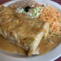 Flour tortilla smothered veggie burrito  #Veganuary at La Casita in Idyllwild