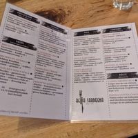 Vegan menu at Bella Sardegna in Roden