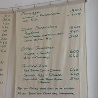 Menu at Kat's Coffee in Unawatuna