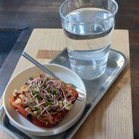 savoury roll 85czk ≈ 3,42€ & free water at Kafe Friedrich in Brno