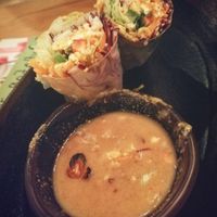 Summer rolls (after we ate half) at Papaya Vegan in Berlin