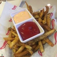 Lemongrass fries (aioli not vegan ) at Dragon Rouge in Alameda