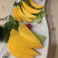 They didn’t have vegan desert much our waiter brought us mango because he felt bad ! ❤️ at Dragon Rouge in Alameda