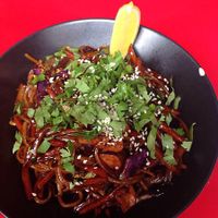 Satay wok with tofu at Café Bar 9 in Helsinki